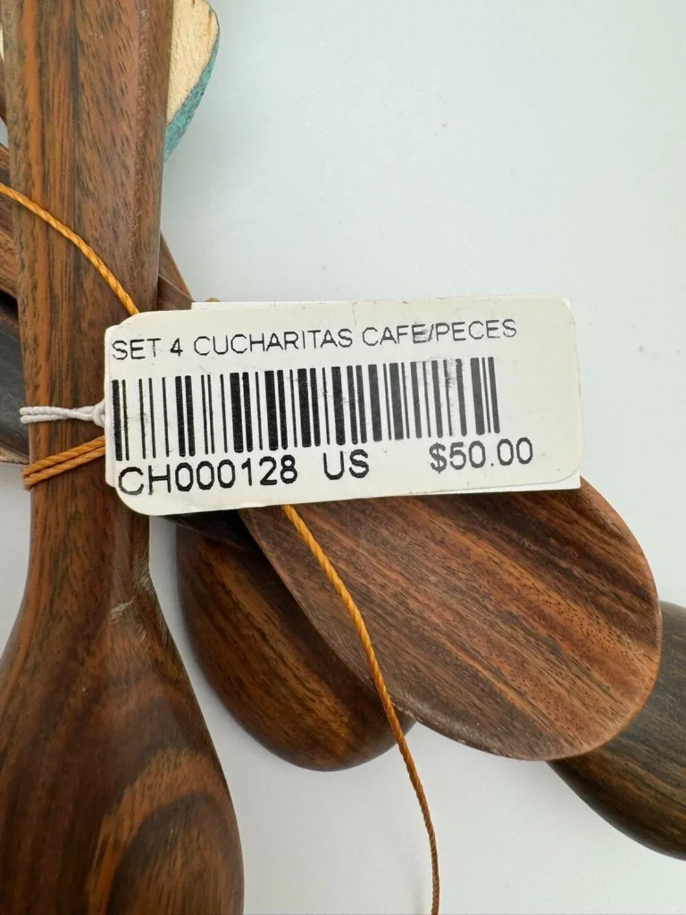 Jenny Polanco Handmade Wood Fish Espresso Spoons Set 4 Dominican NWT